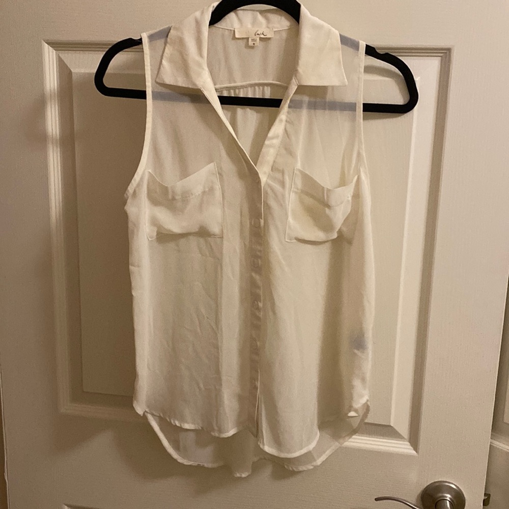 Sheer flowy cream top. Size S